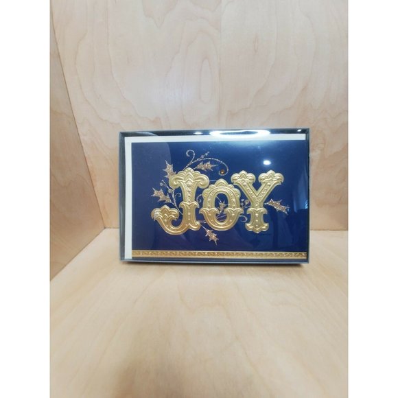 Hallmark Cards Joy Gold Foil Embossed Lettering on Deep Blue, 12 Christmas Cards - Picture 2 of 4
